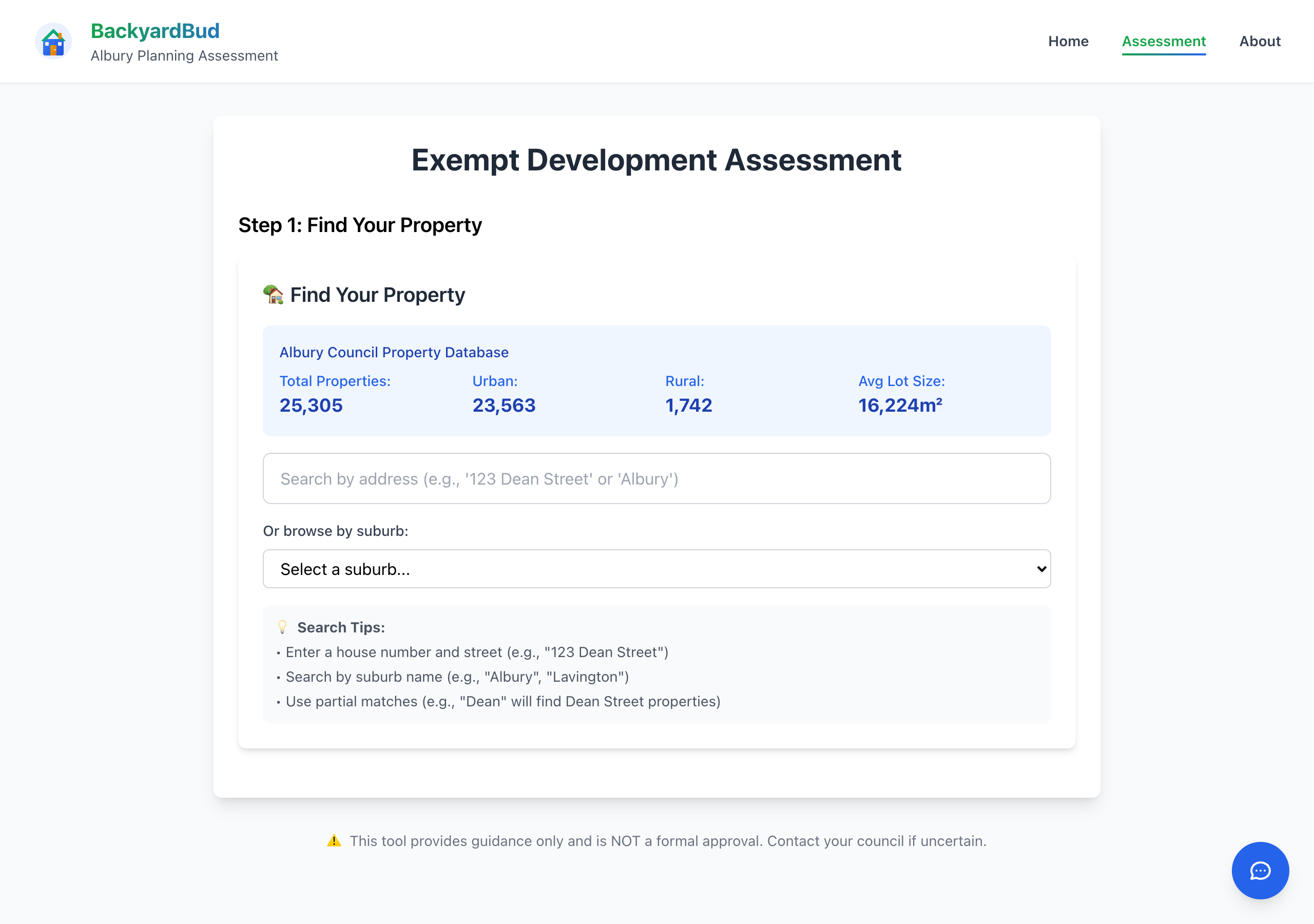 Exempt Development Tool — product screenshot